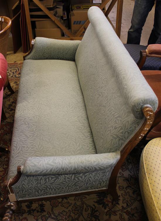 Victorian rosewood settee, inlaid with satinwood, boxwood and ivory